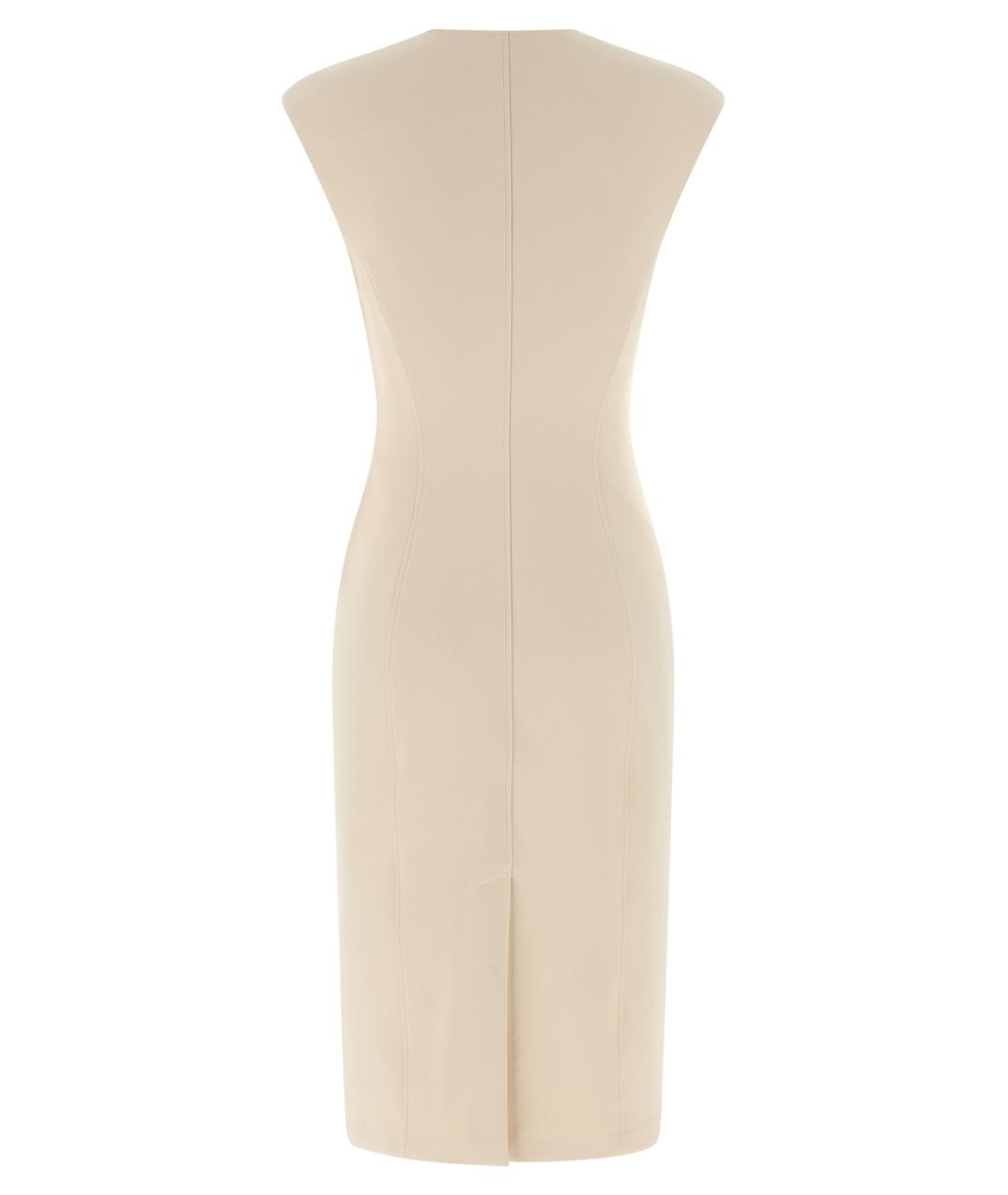 ELISABETTA FRANCHI Бежевое полиэстеровое повседневное платье, фото 2