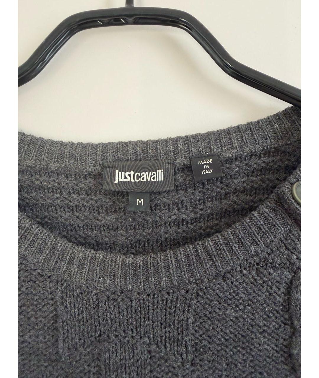 JUST CAVALLI Серый шерстяной джемпер / свитер, фото 3