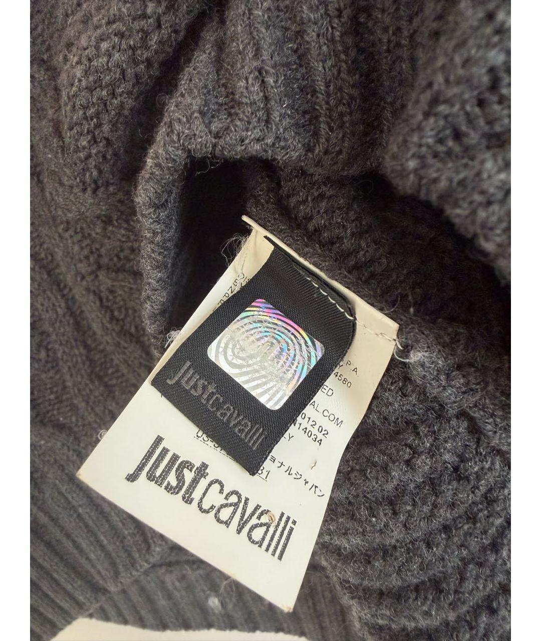 JUST CAVALLI Серый шерстяной джемпер / свитер, фото 4