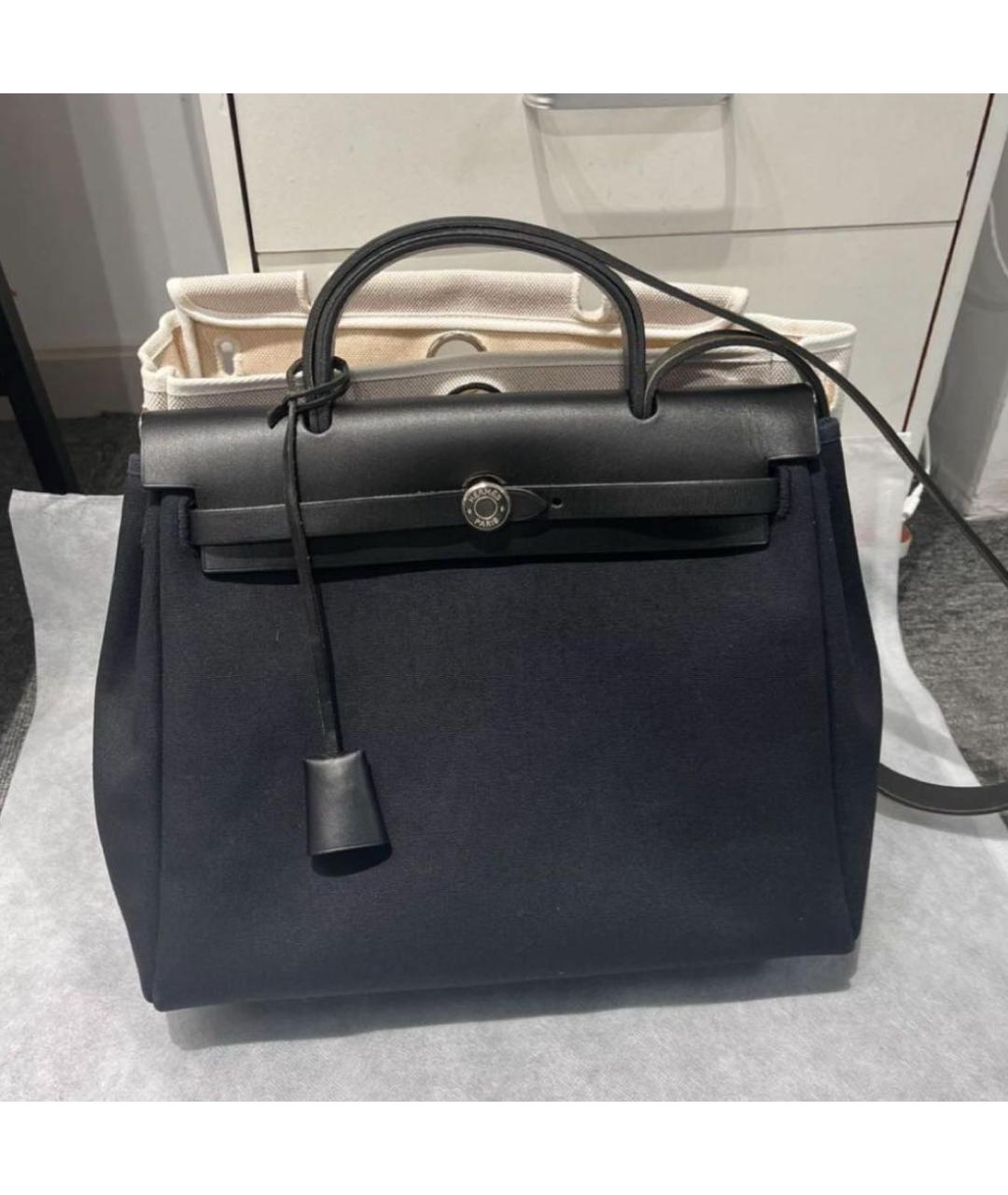 HERMES Черная тканевая сумка через плечо, фото 6