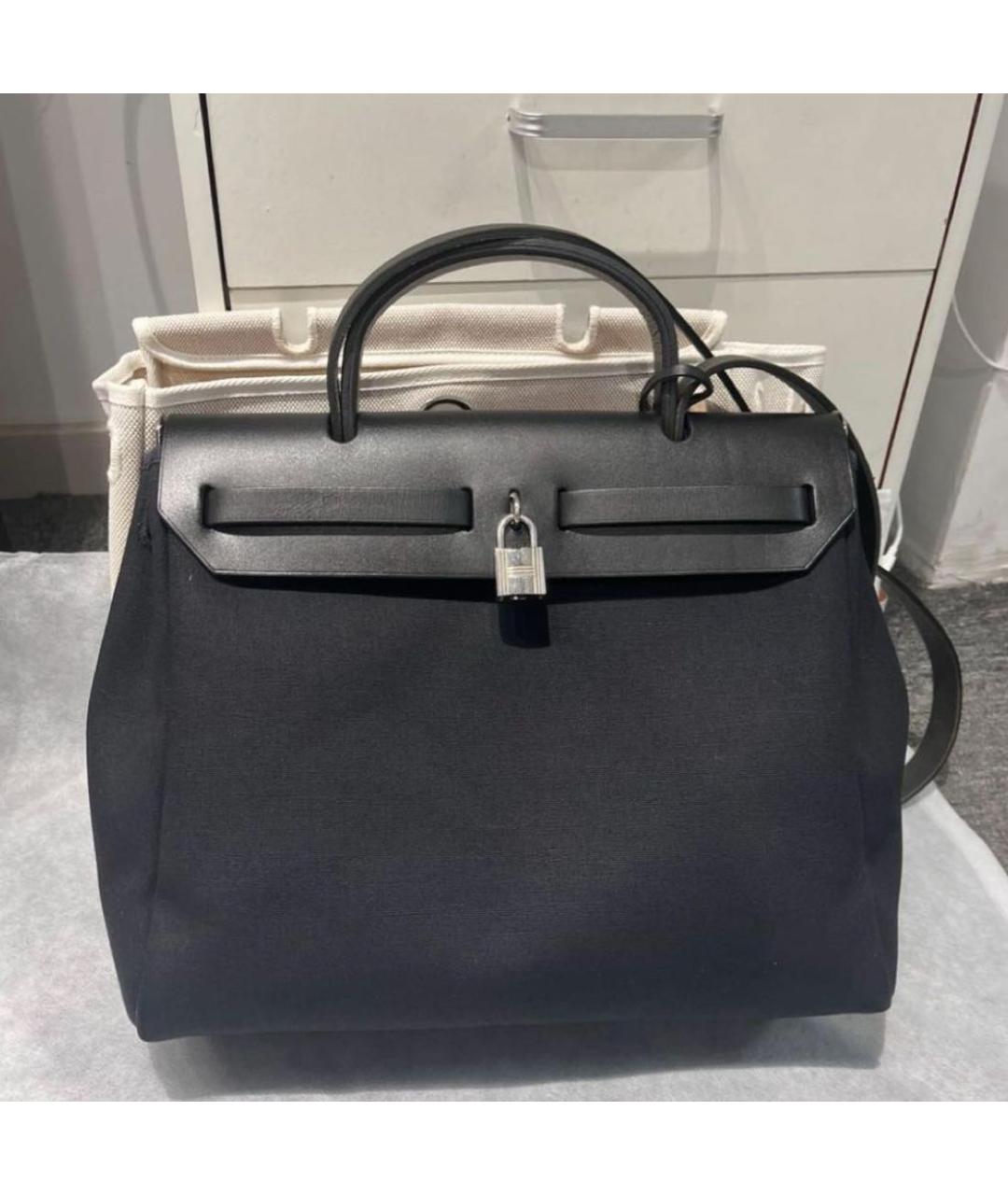 HERMES Черная тканевая сумка через плечо, фото 3