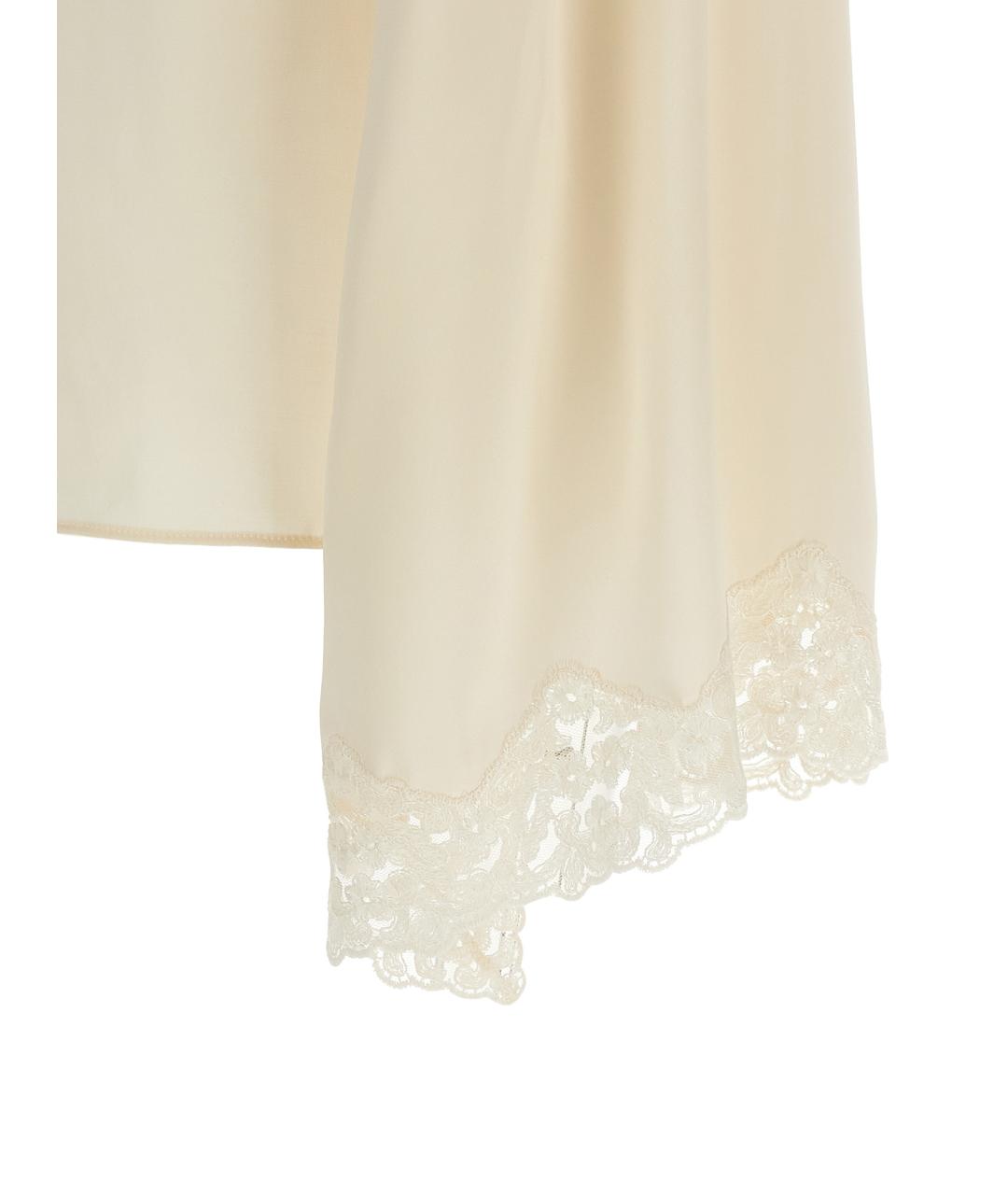 ALBERTA FERRETTI Бежевая вискозная блузы, фото 4