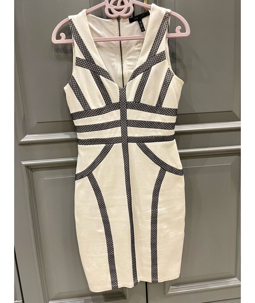 BCBG MAXAZRIA Белое вискозное повседневное платье, фото 5