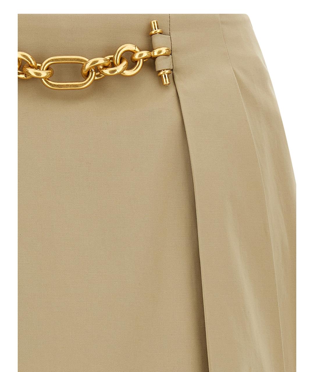 BALMAIN Бежевая хлопковая юбка мини, фото 3
