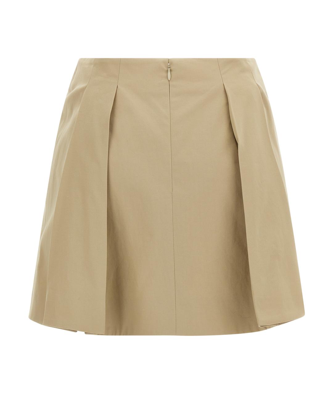 BALMAIN Бежевая хлопковая юбка мини, фото 2