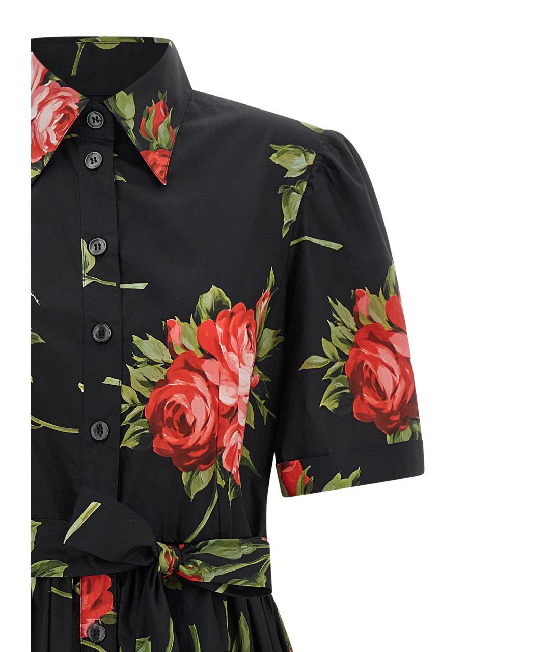 DOLCE&GABBANA Черное хлопковое повседневное платье, фото 3