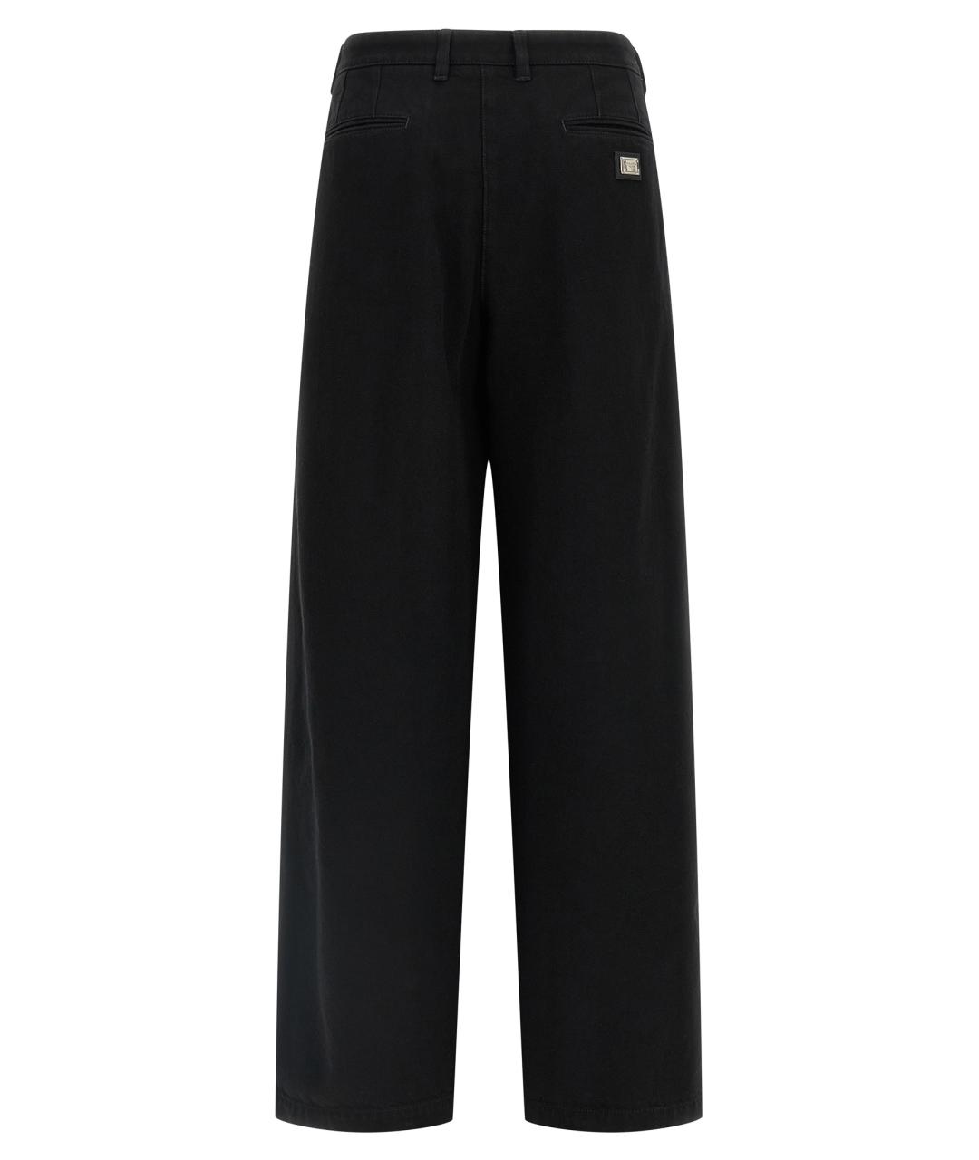 DOLCE&GABBANA Черные хлопковые прямые джинсы, фото 2