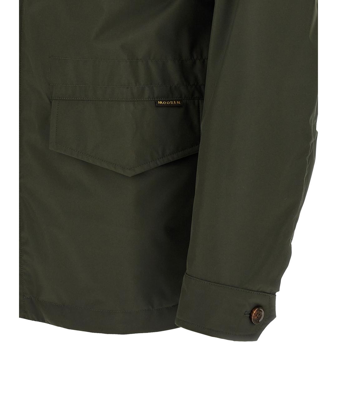 MOORER Зеленая полиэстеровая куртка, фото 4