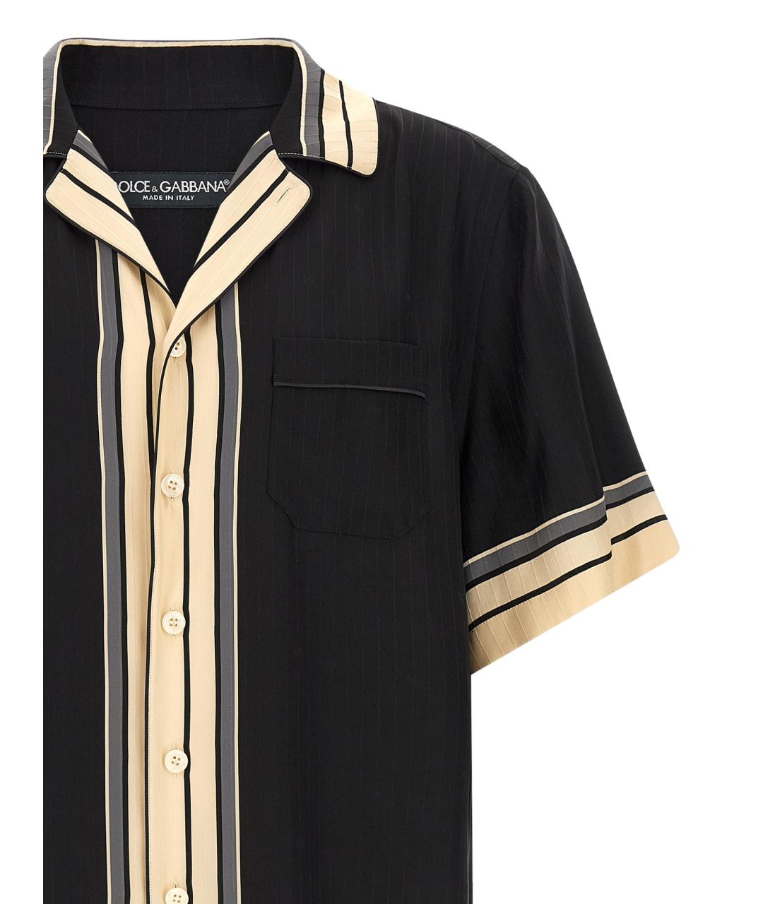 DOLCE&GABBANA Черная шелковая кэжуал рубашка, фото 3