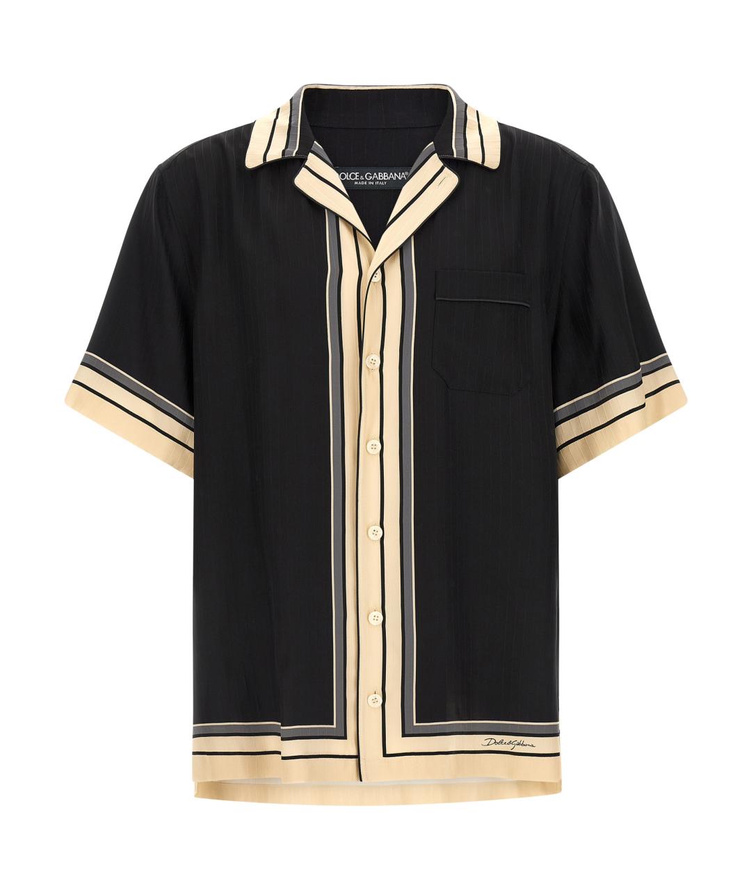 DOLCE&GABBANA Черная шелковая кэжуал рубашка, фото 1