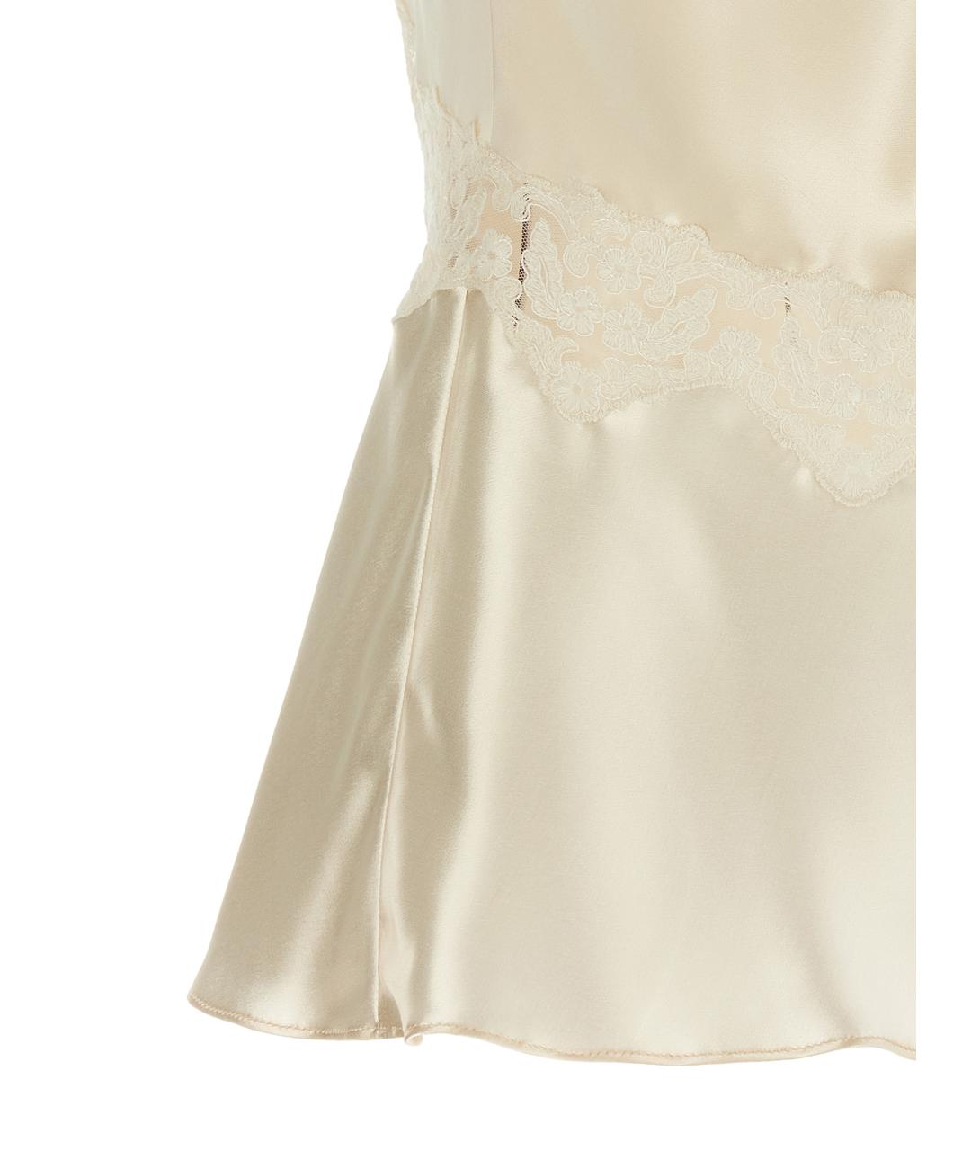 ALBERTA FERRETTI Бежевая вискозная блузы, фото 4