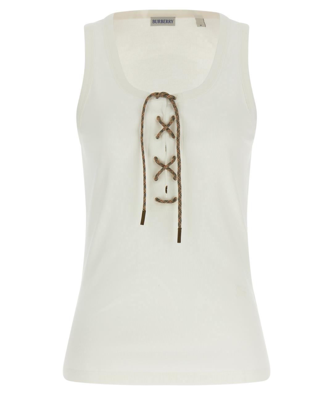 BURBERRY Белая хлопковая майка, фото 1