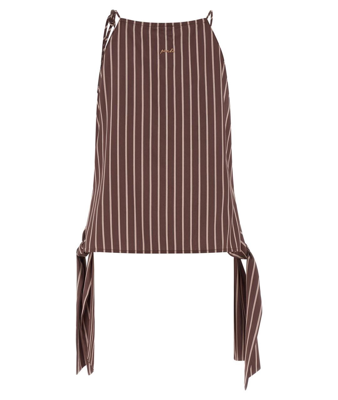 PINKO Коричневая вискозная майка, фото 2