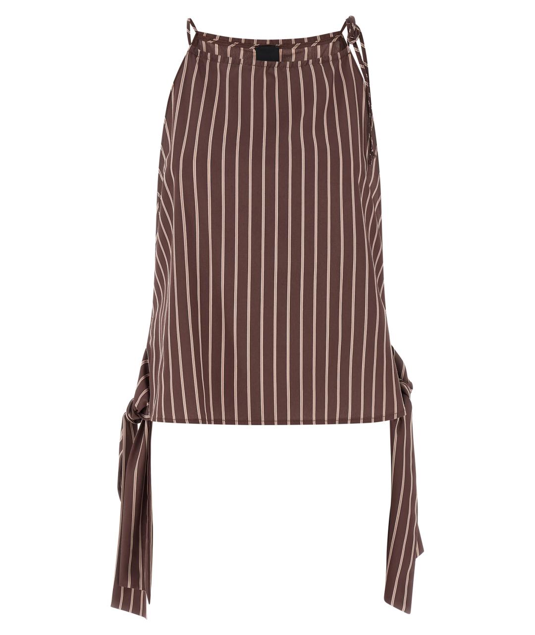 PINKO Коричневая вискозная майка, фото 1