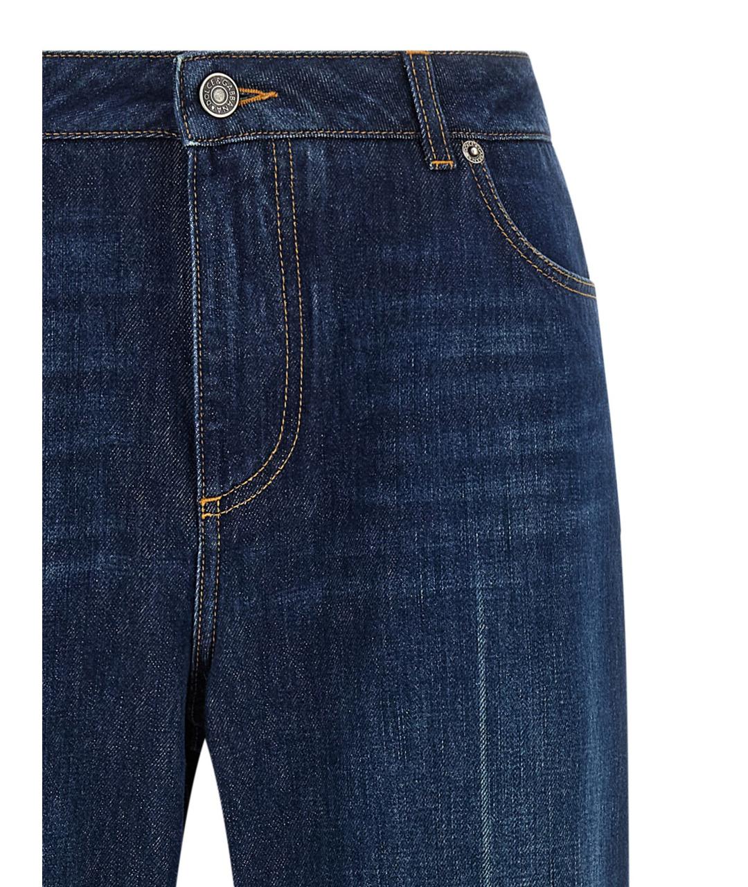 DOLCE&GABBANA Синие хлопковые прямые джинсы, фото 3