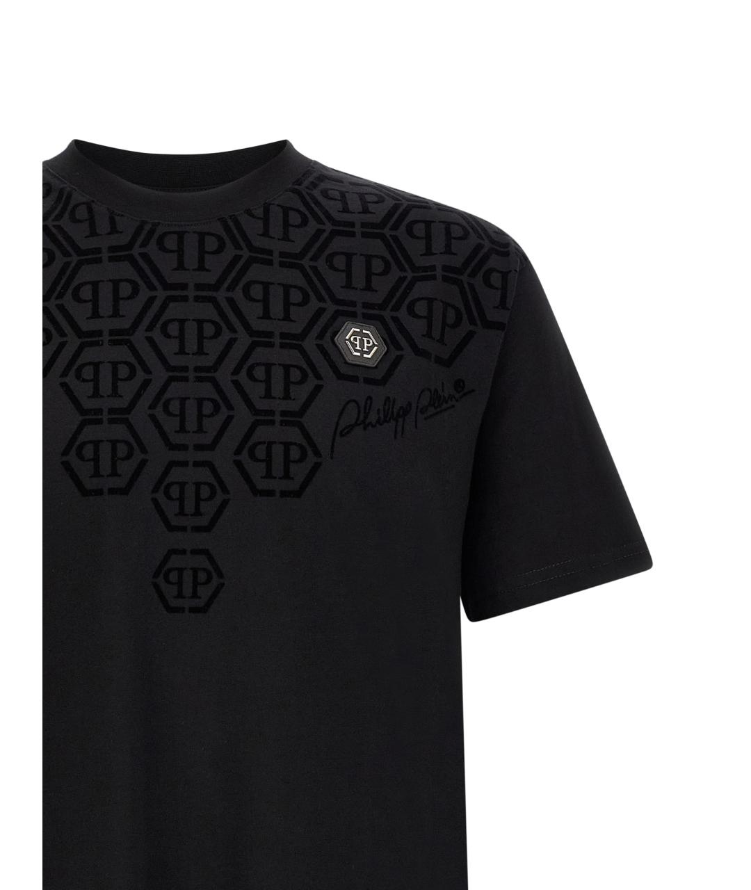 PHILIPP PLEIN Черная хлопковая футболка, фото 3
