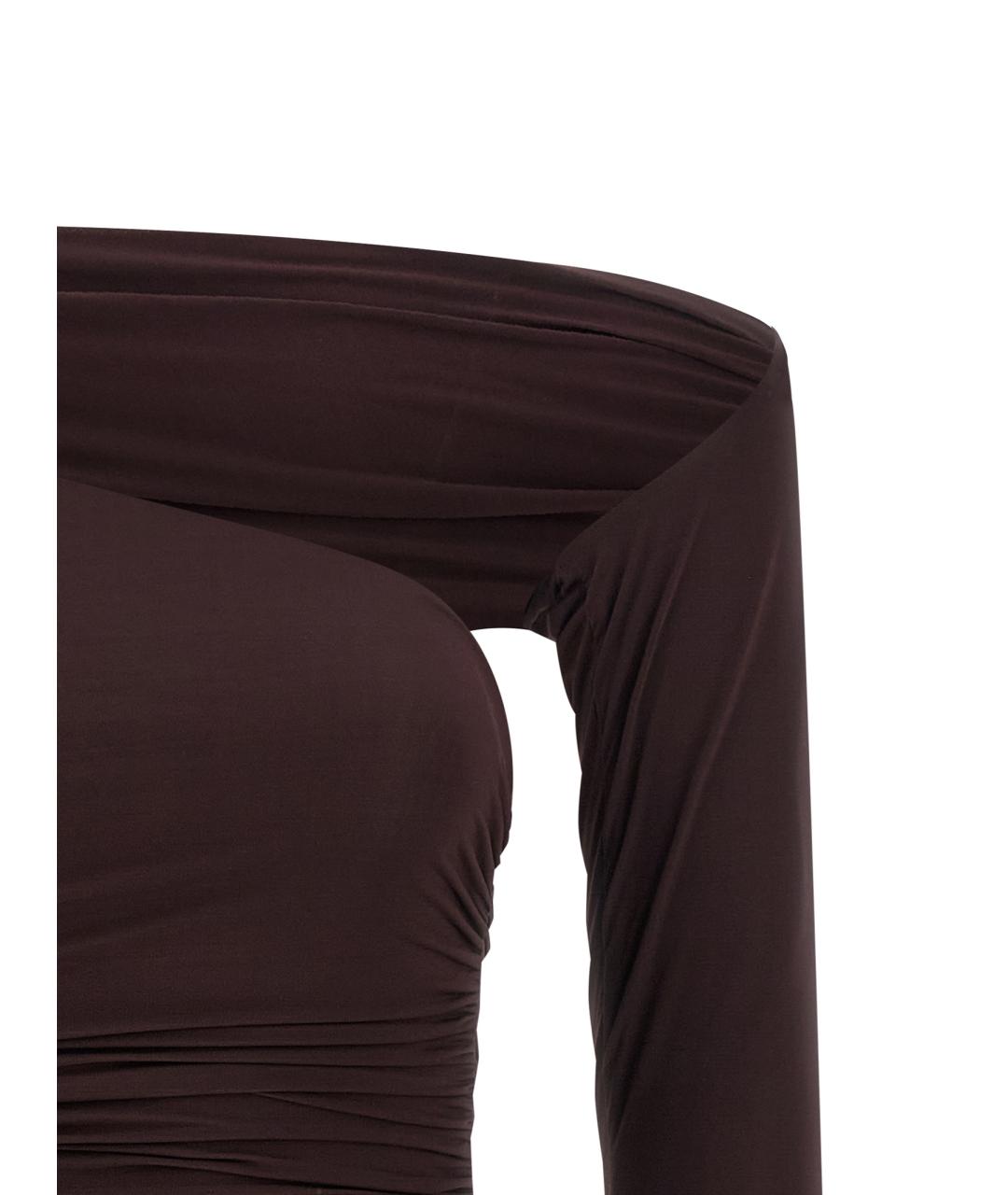 ELISABETTA FRANCHI Коричневая вискозная блузы, фото 3