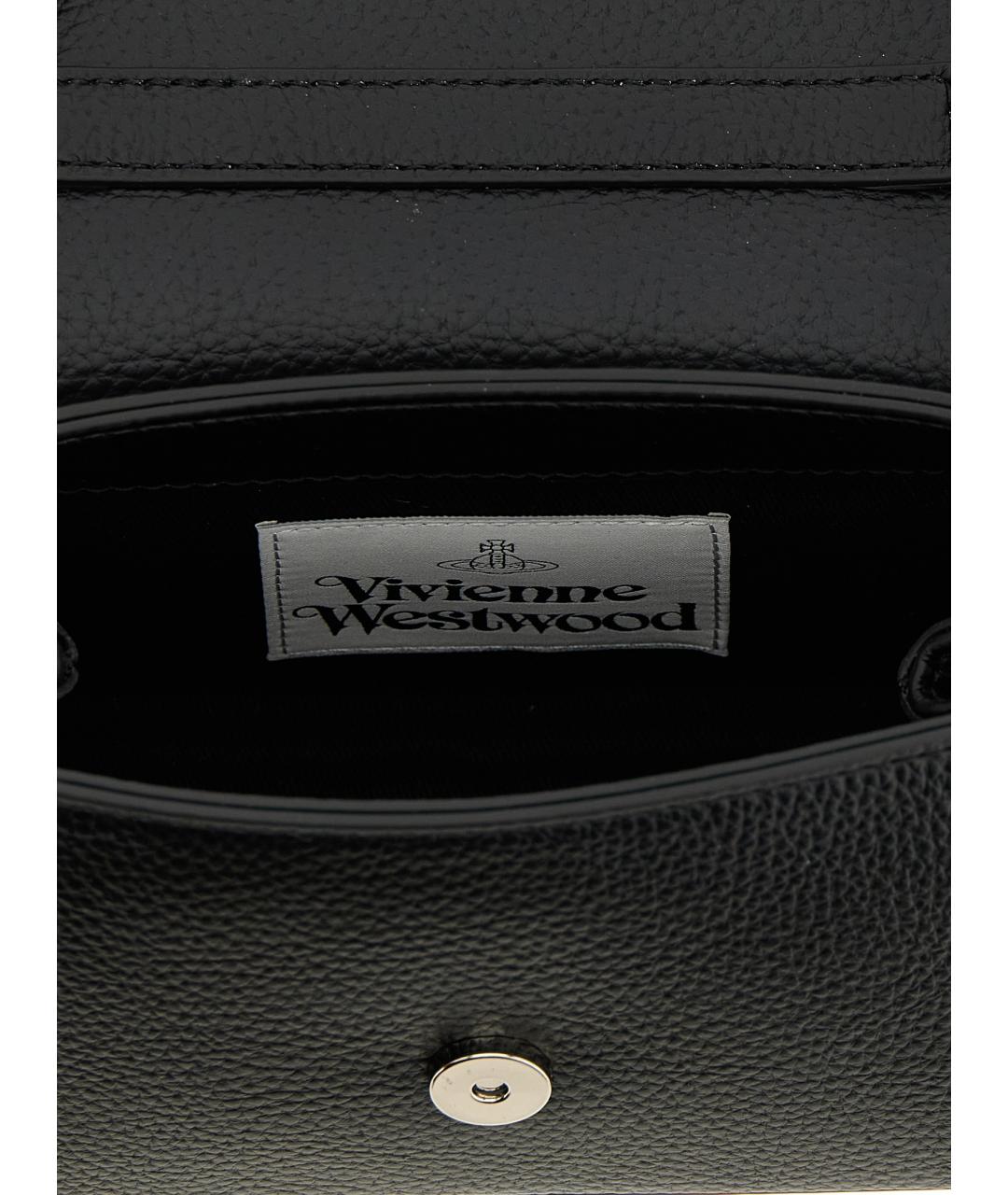 VIVIENNE WESTWOOD Черная сумка через плечо из искусственной кожи, фото 4