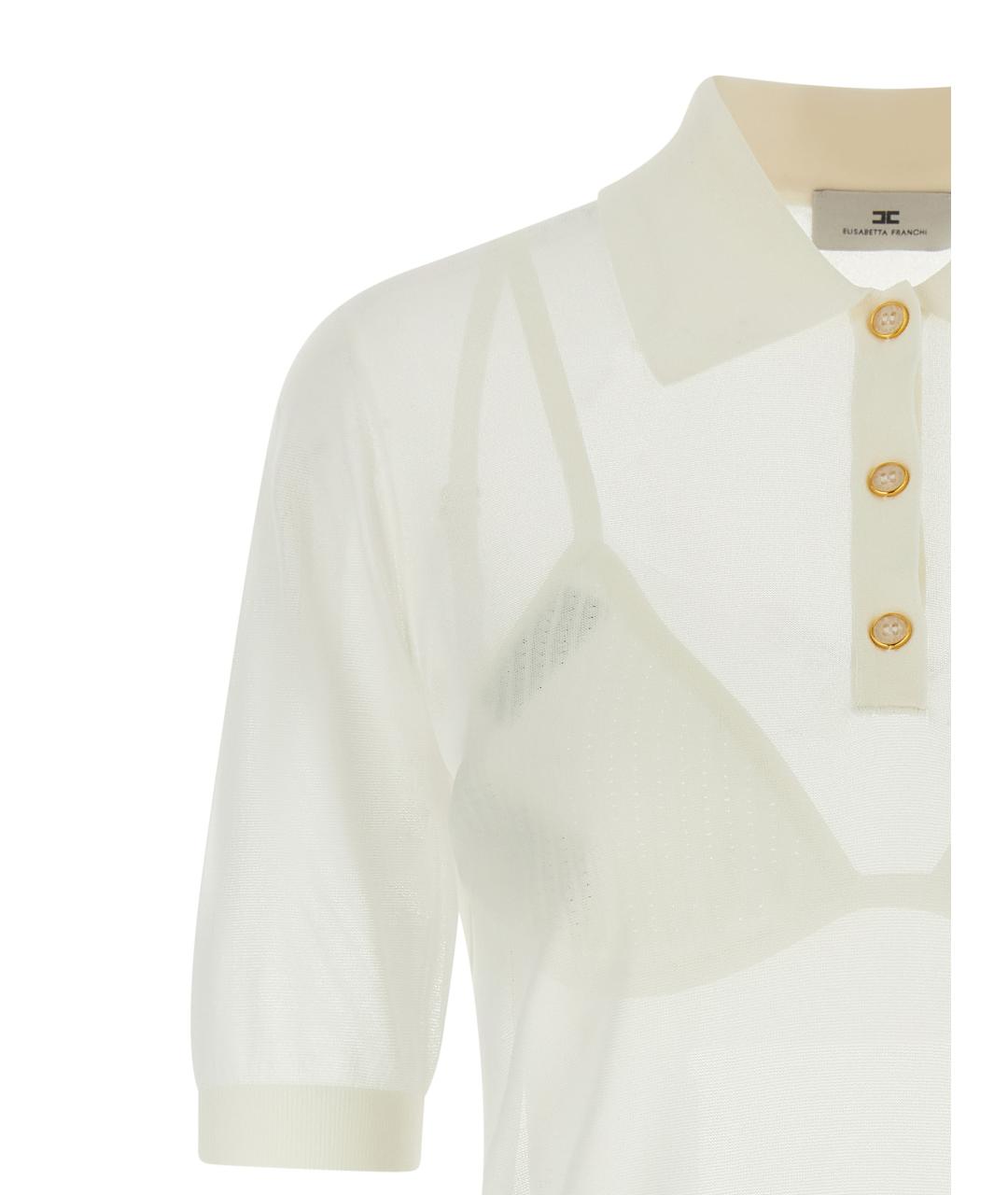 ELISABETTA FRANCHI Белая вискозная блузы, фото 4