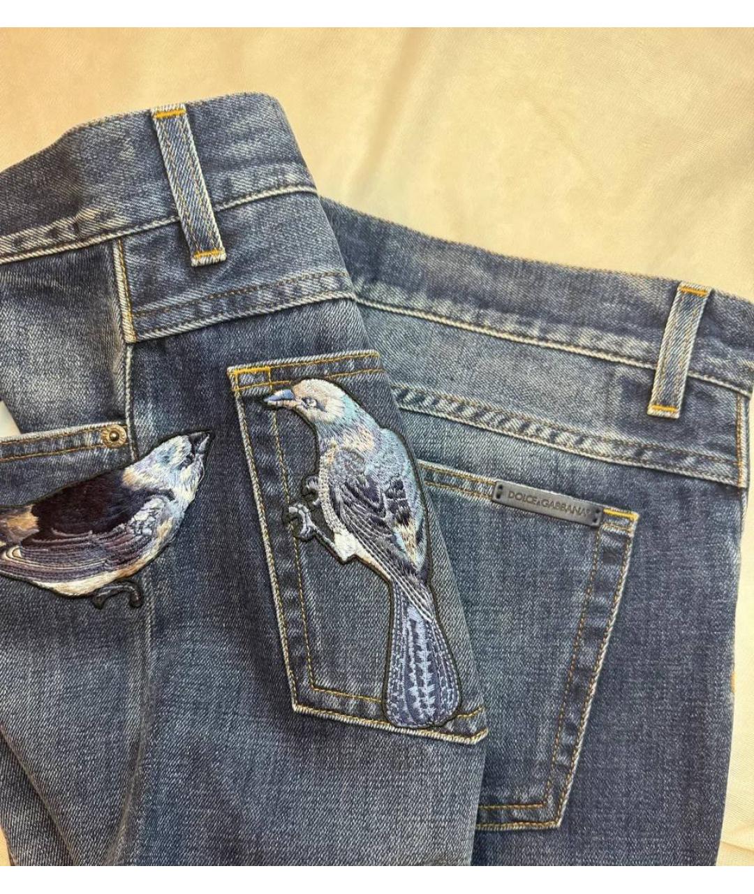 DOLCE&GABBANA Синие хлопковые джинсы, фото 3