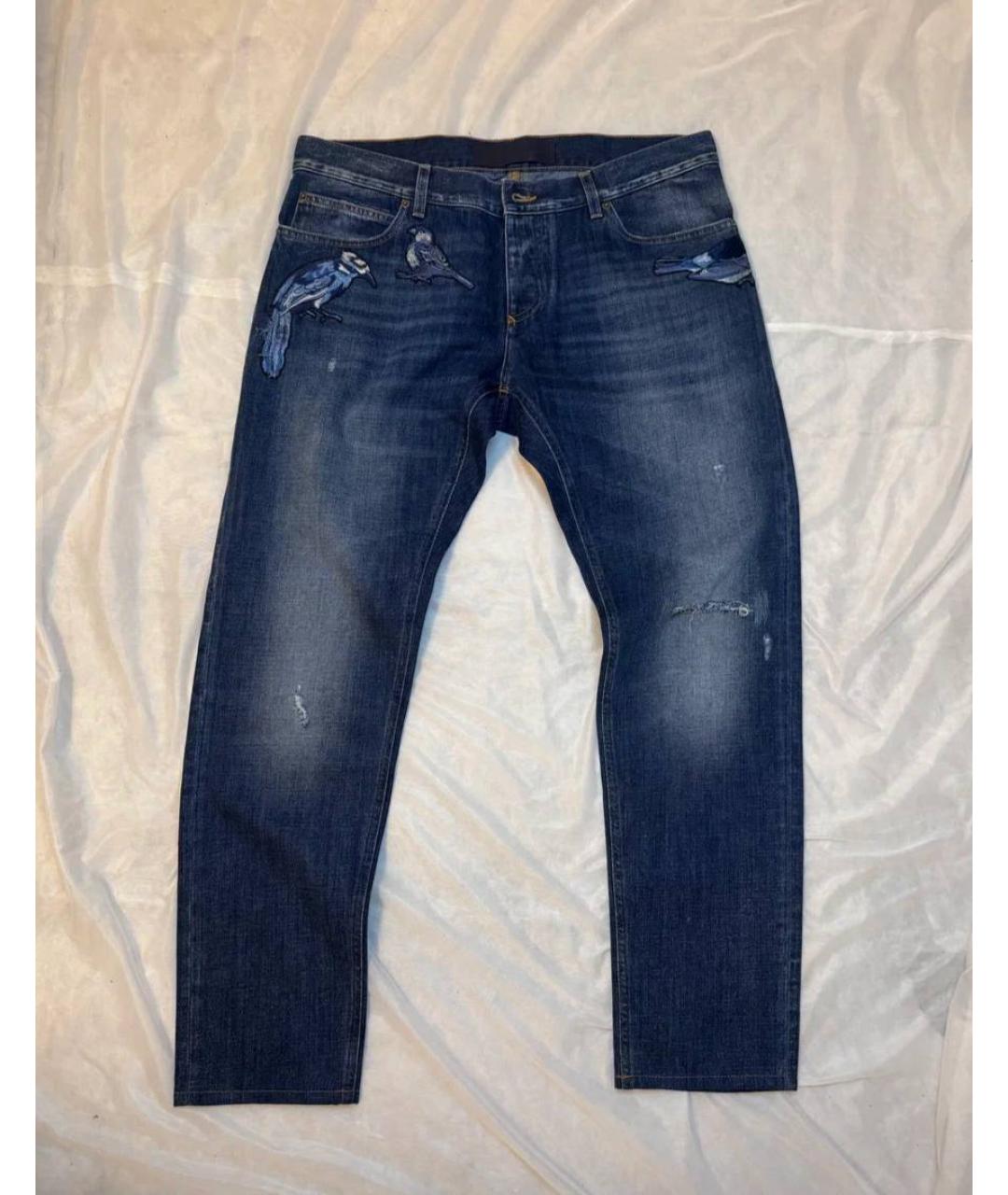 DOLCE&GABBANA Синие хлопковые джинсы, фото 6