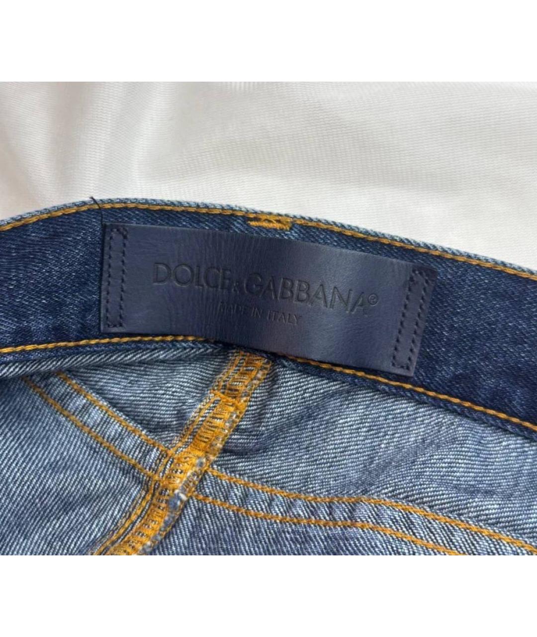 DOLCE&GABBANA Синие хлопковые джинсы, фото 4