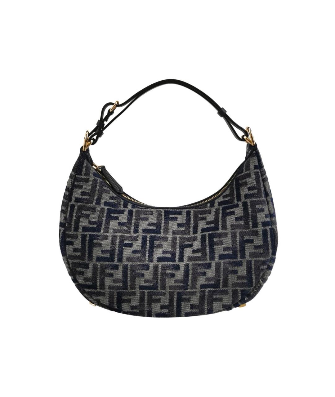 FENDI Темно-синяя жаккардовая сумка через плечо, фото 9