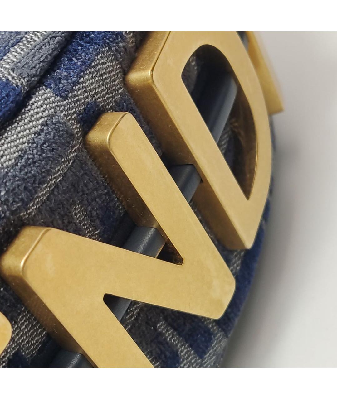 FENDI Темно-синяя жаккардовая сумка через плечо, фото 6