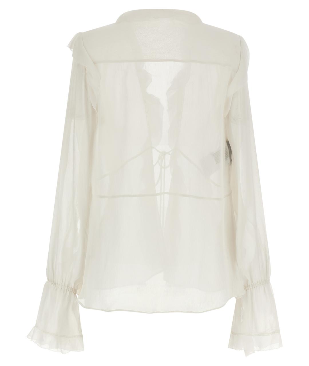 ALBERTA FERRETTI Бежевая шелковая блузы, фото 2