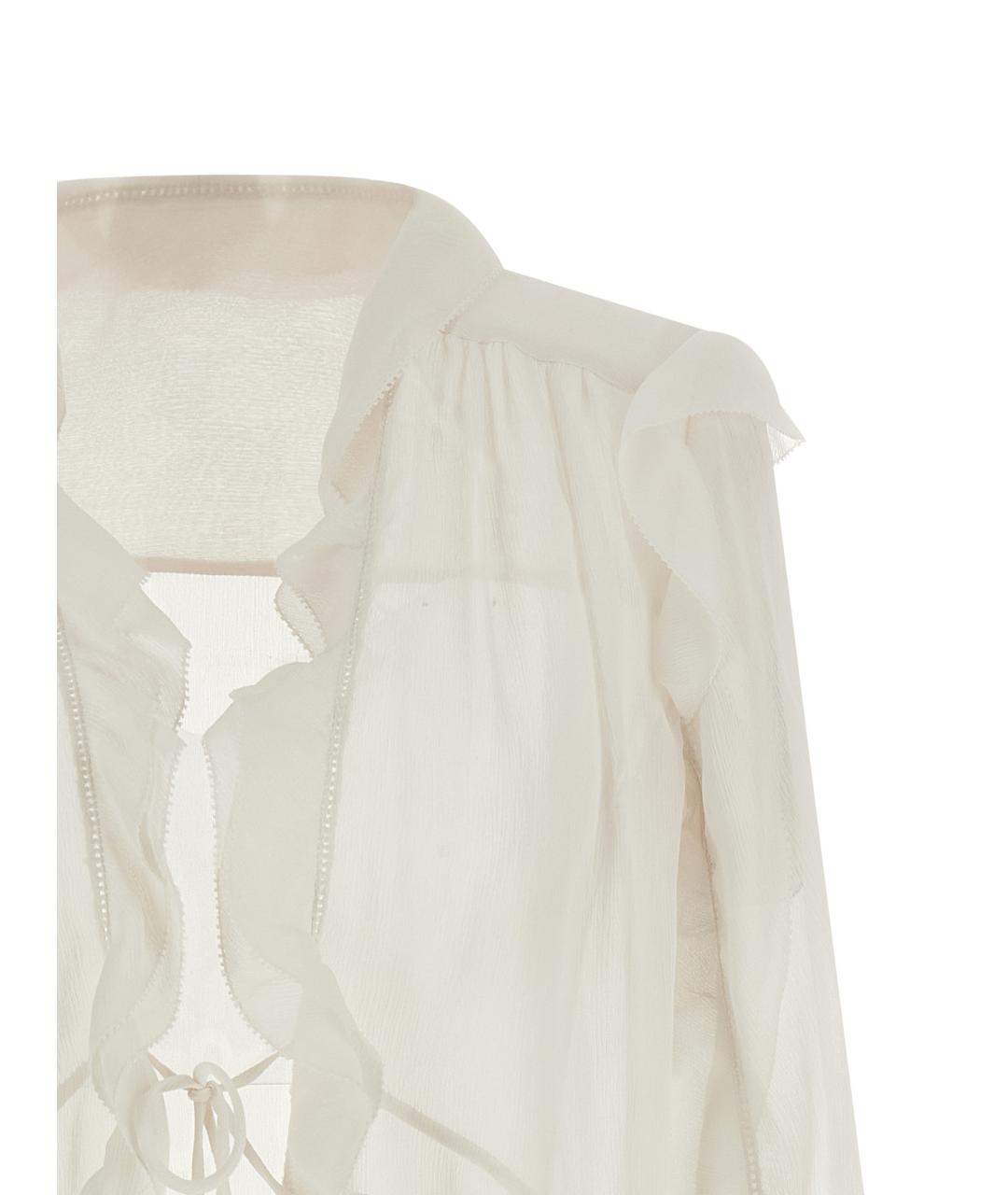 ALBERTA FERRETTI Бежевая шелковая блузы, фото 3