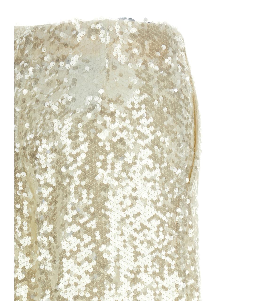 ALBERTA FERRETTI Белые полиэстеровые брюки широкие, фото 4