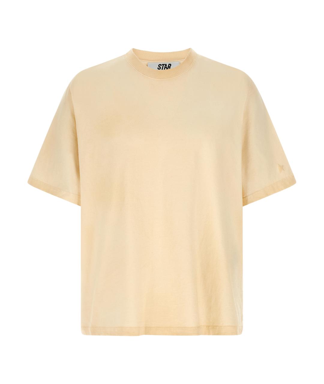 GOLDEN GOOSE DELUXE BRAND Бежевая хлопковая футболка, фото 1