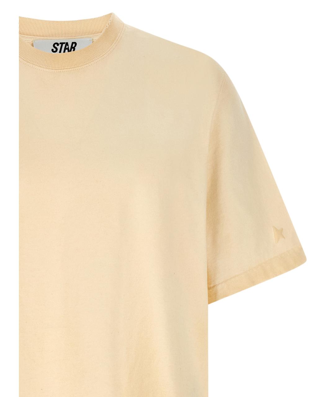 GOLDEN GOOSE DELUXE BRAND Бежевая хлопковая футболка, фото 3