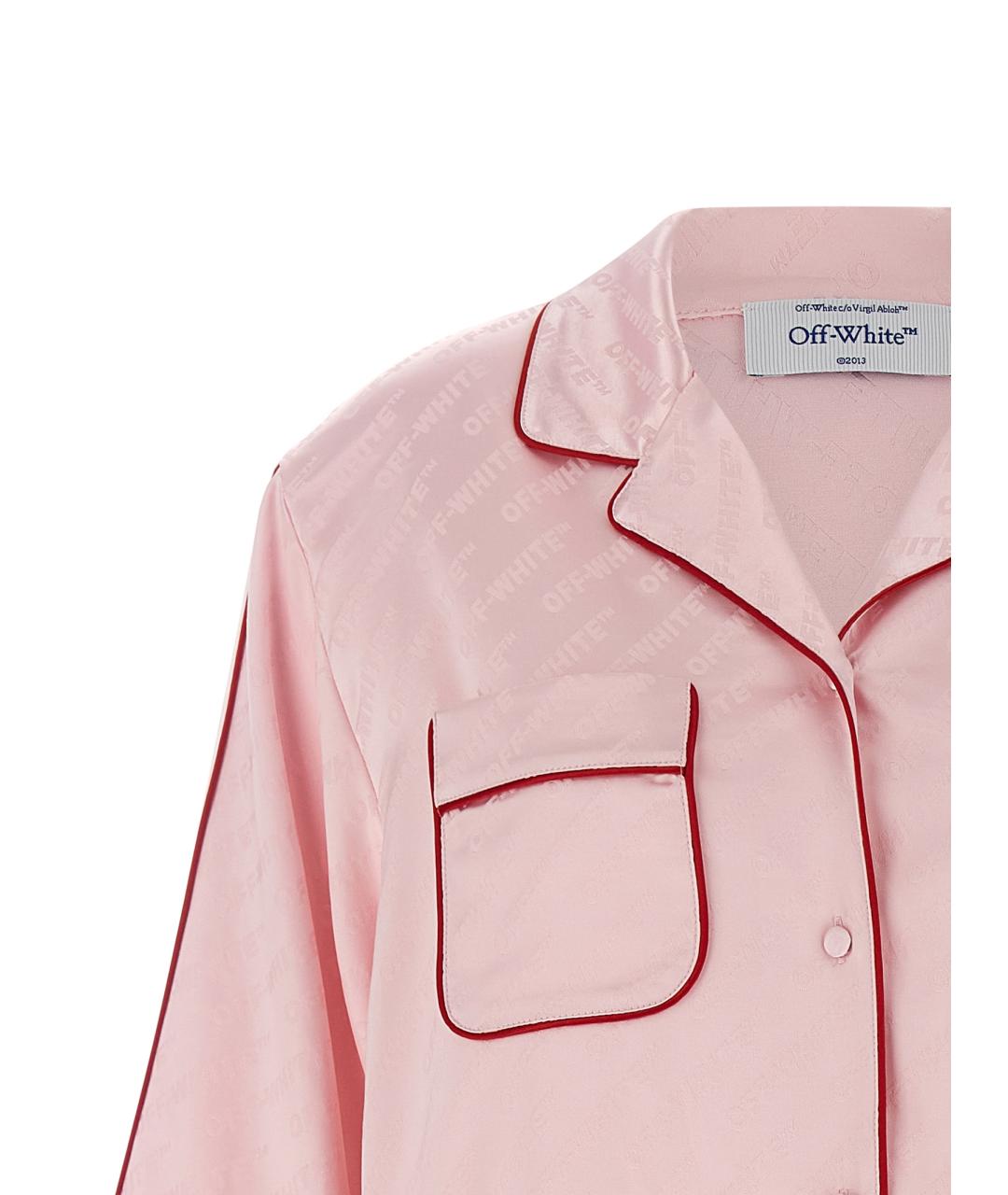 OFF-WHITE Розовая вискозная рубашка, фото 4