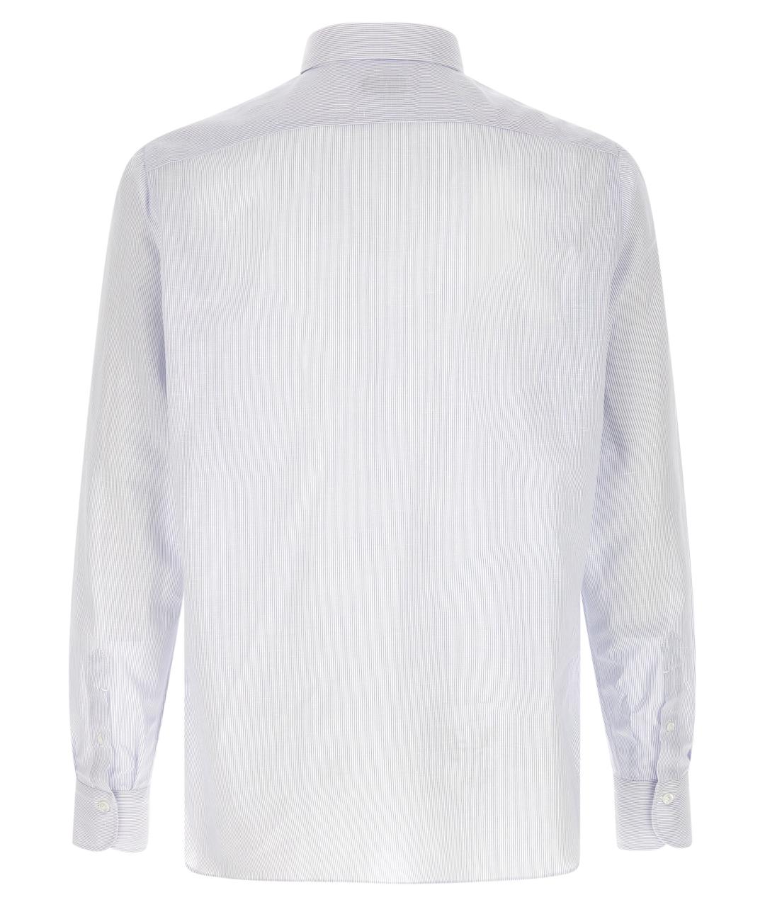 FINAMORE Голубая хлопковая кэжуал рубашка, фото 2