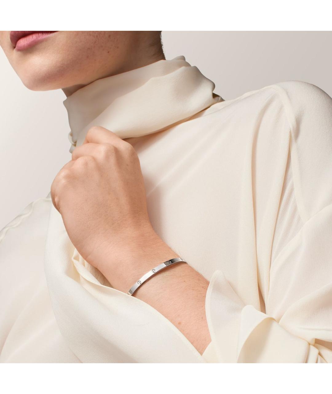 CARTIER Серебрянный браслет из белого золота, фото 2