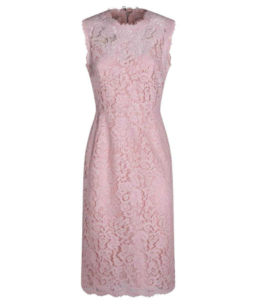 DOLCE&GABBANA Розовое хлопковое платье, фото 1