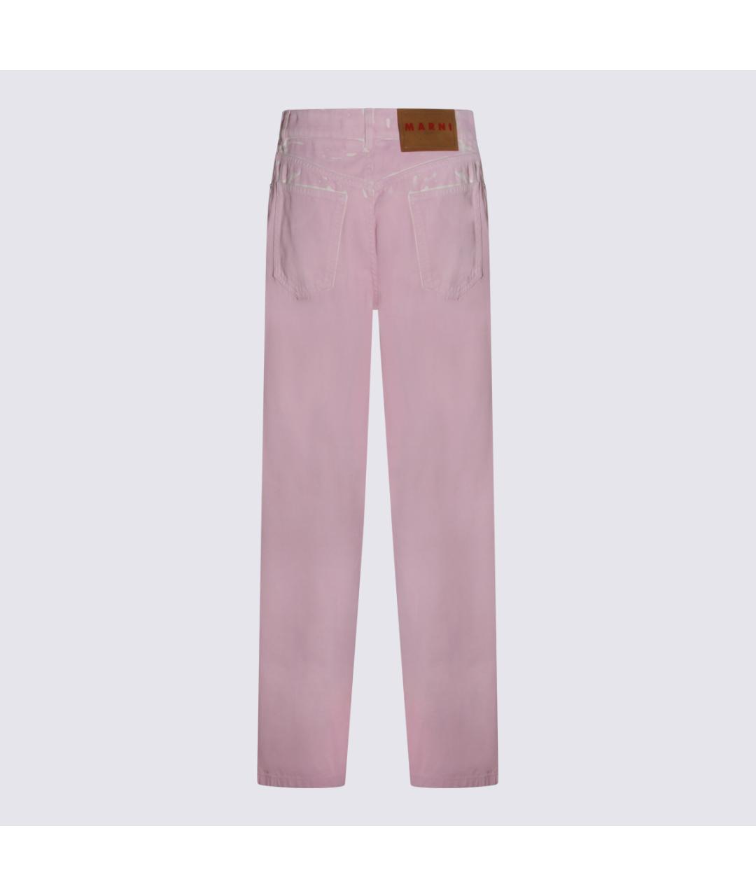 MARNI Розовые хлопковые прямые джинсы, фото 2