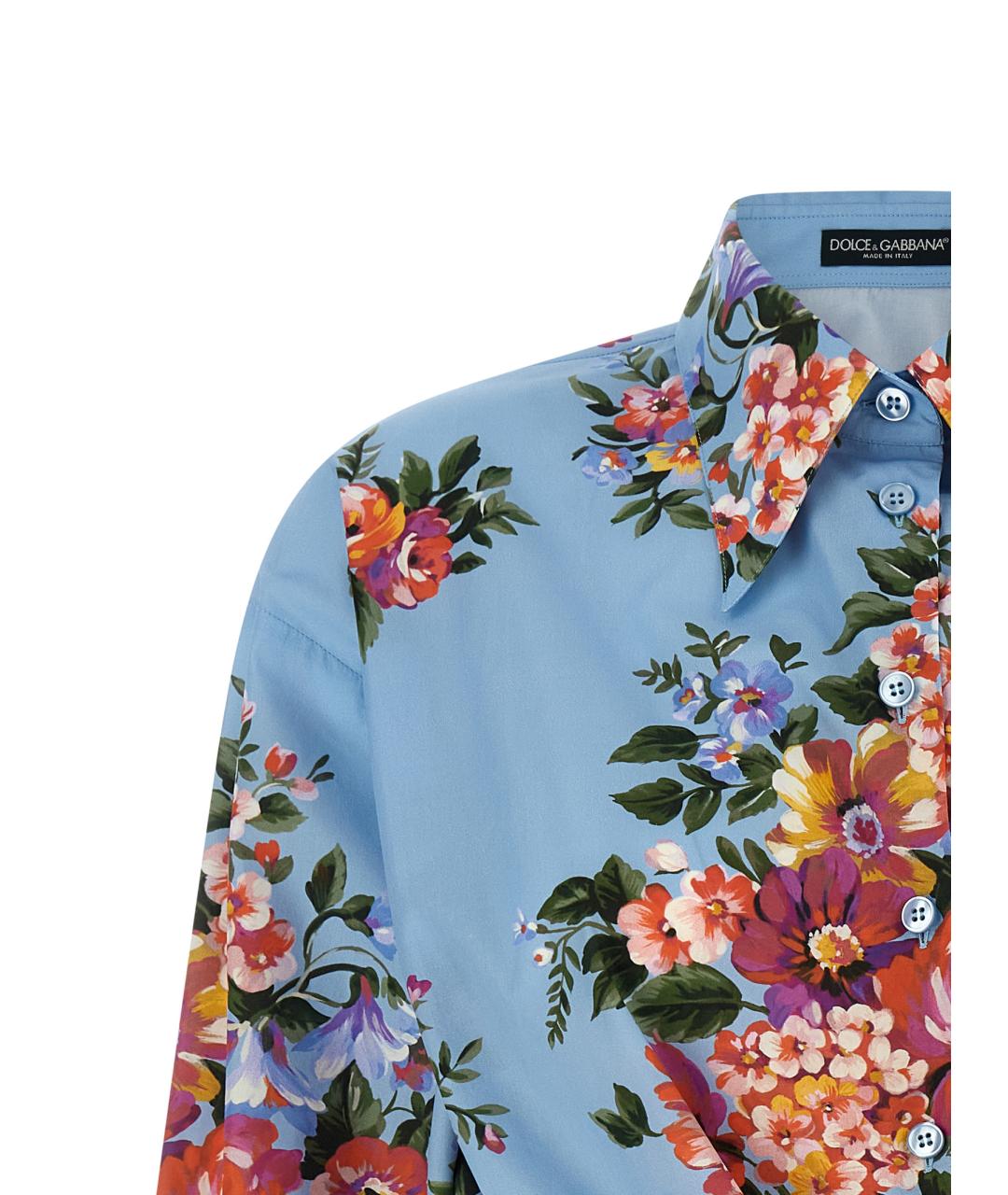 DOLCE&GABBANA Голубая хлопковая блузы, фото 3