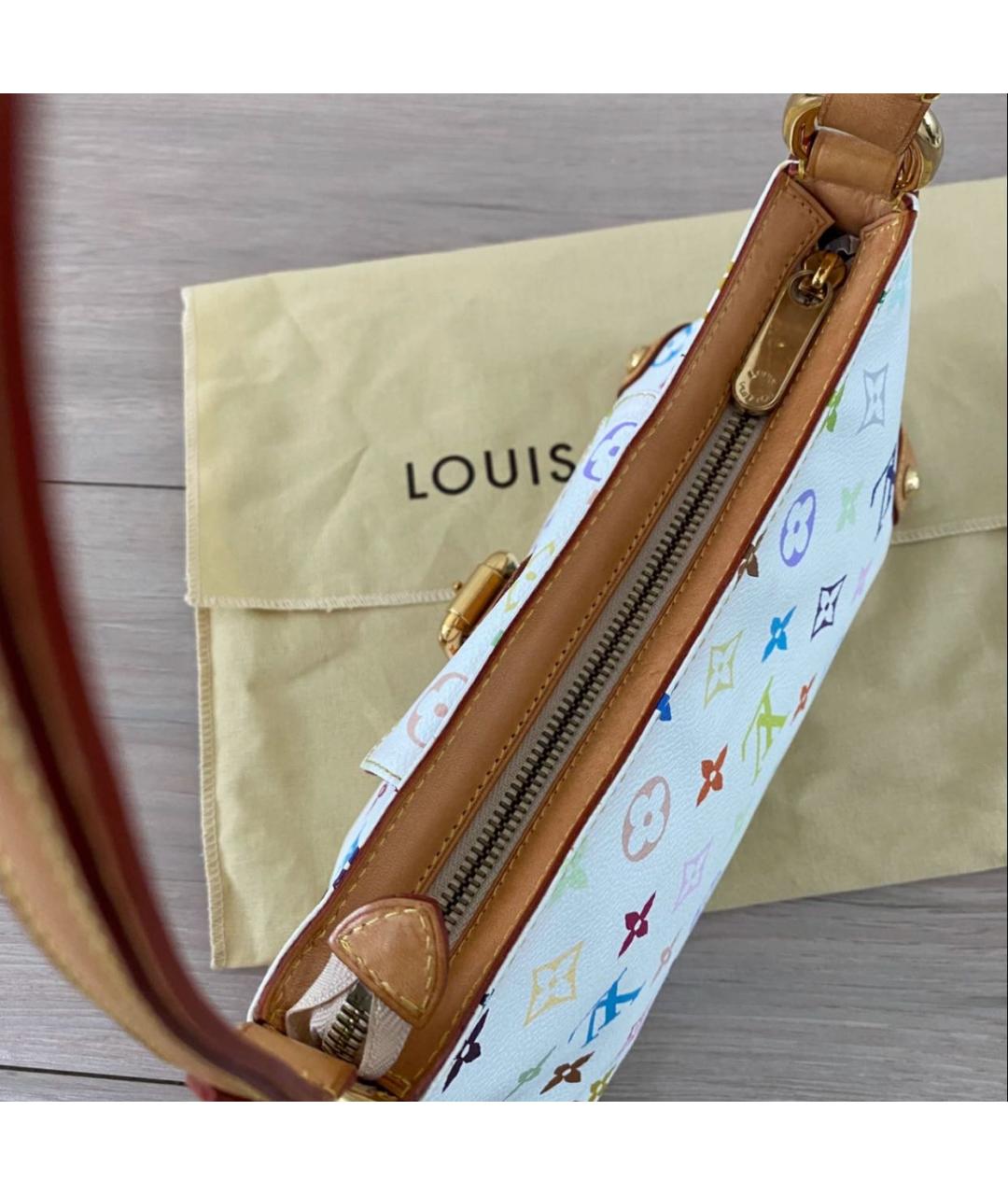 LOUIS VUITTON Белая кожаная сумка через плечо, фото 3