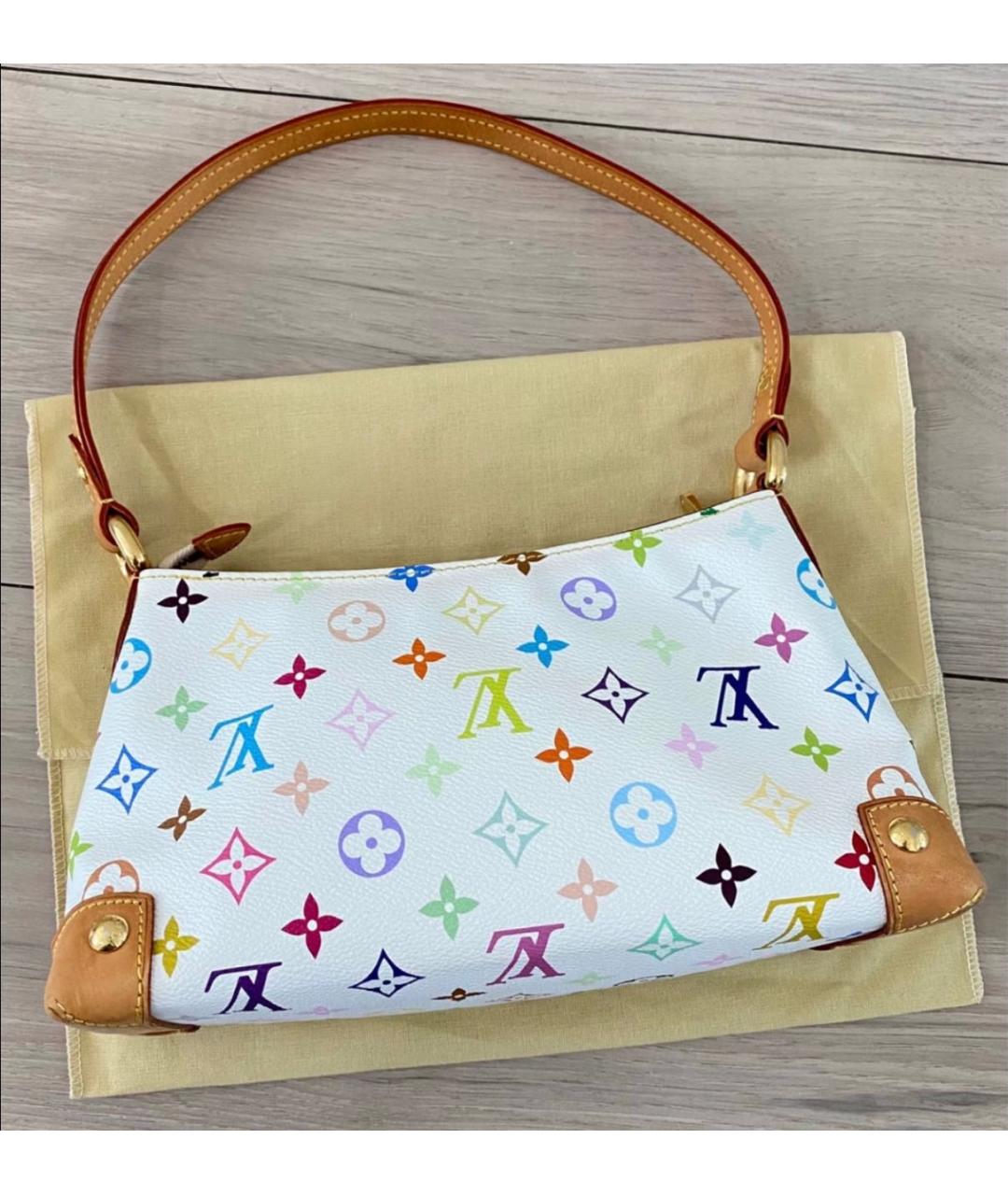 LOUIS VUITTON Белая кожаная сумка через плечо, фото 2