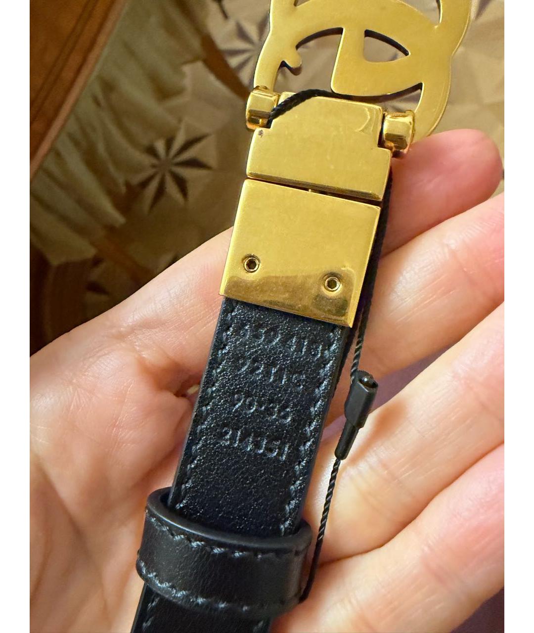 GUCCI Черный кожаный ремень, фото 3