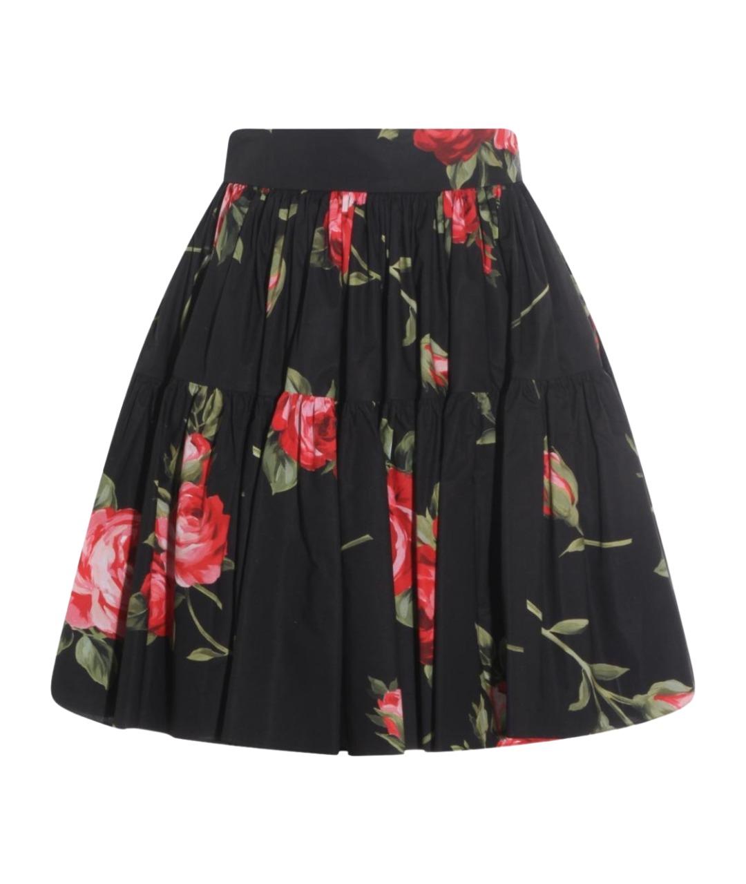 DOLCE&GABBANA Черная хлопковая юбка мини, фото 1