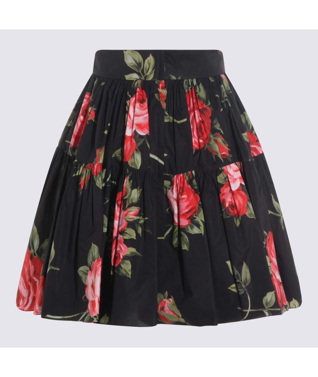 DOLCE&GABBANA Черная хлопковая юбка мини, фото 2