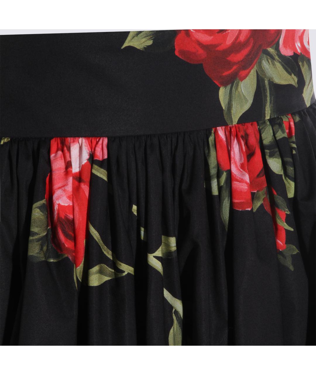 DOLCE&GABBANA Черная хлопковая юбка мини, фото 3