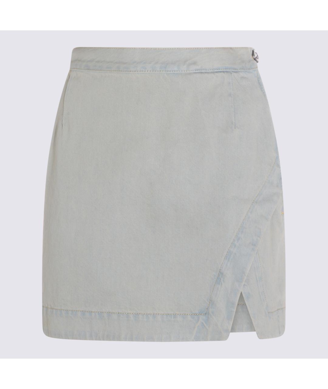 VIVIENNE WESTWOOD Голубая хлопковая юбка мини, фото 5