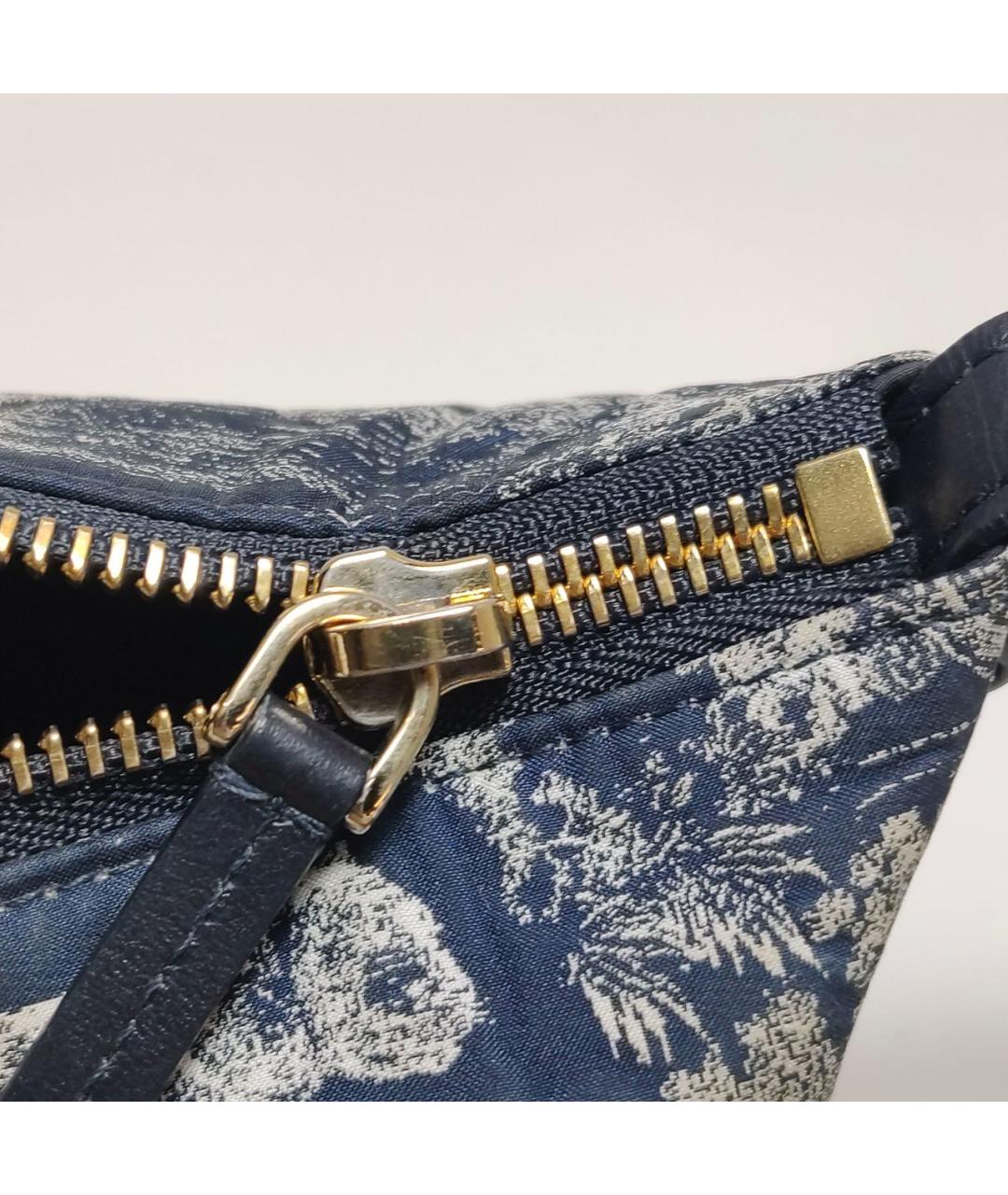 CHRISTIAN DIOR Темно-синяя тканевая сумка с короткими ручками, фото 7