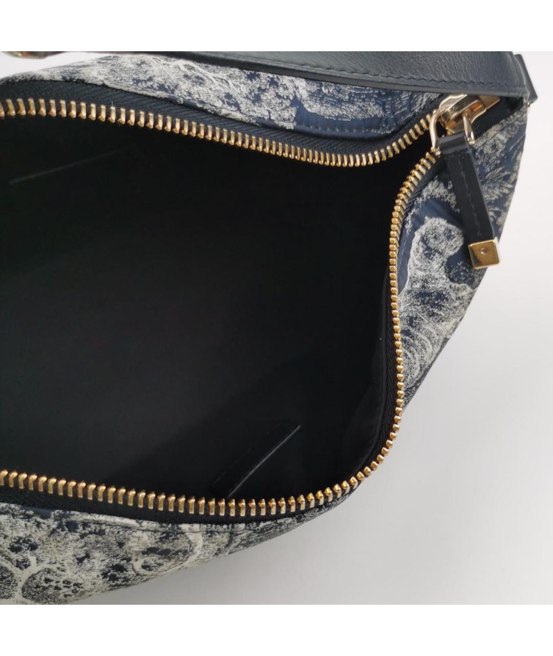 CHRISTIAN DIOR Темно-синяя тканевая сумка с короткими ручками, фото 5