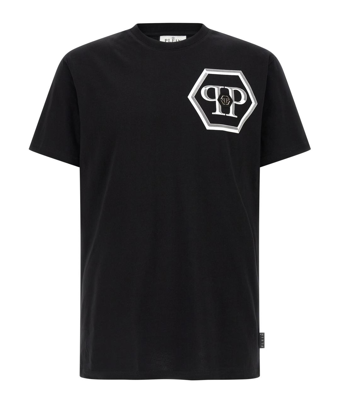 PHILIPP PLEIN Черная хлопковая футболка, фото 1