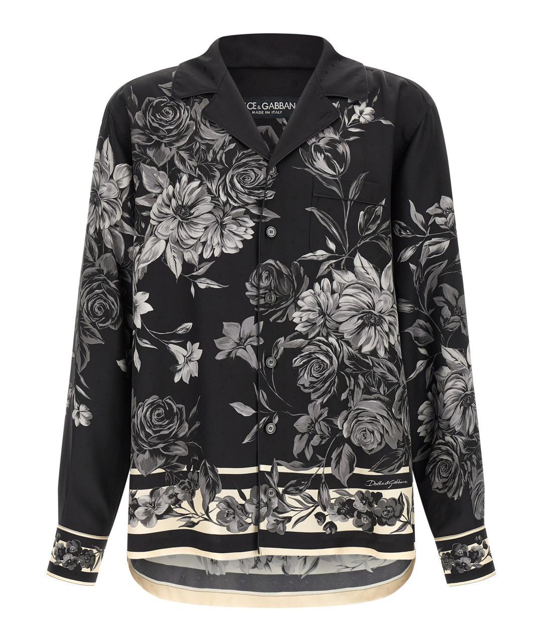 DOLCE&GABBANA Черная шелковая кэжуал рубашка, фото 1